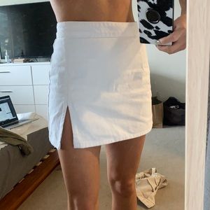 Lioness Denim slit mini skirt